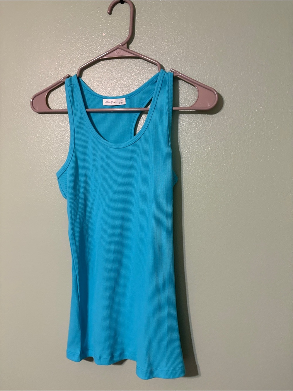 Active Basic Bright Turquoise Ribbed Tank